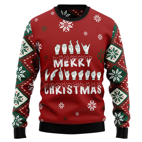 Sign Language Merry Christmas Ugly Christmas Sweater For Women & Men