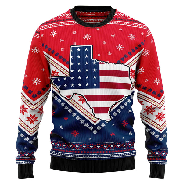 Texas USA Flag Christmas Sweater For Women & Men - Christmas Gift