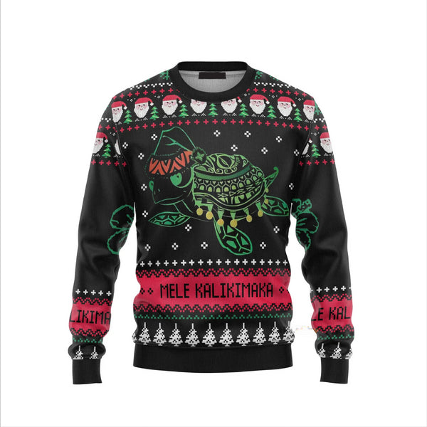 Turtle Santa Hat Funny Christmas Sweater For Women & Men - Christmas Gift