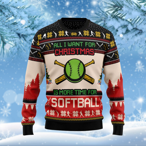 All I Want For Christmas Is Softball Funny Ugly Christmas Sweater For Men & Women Adult - Christmas Gifts