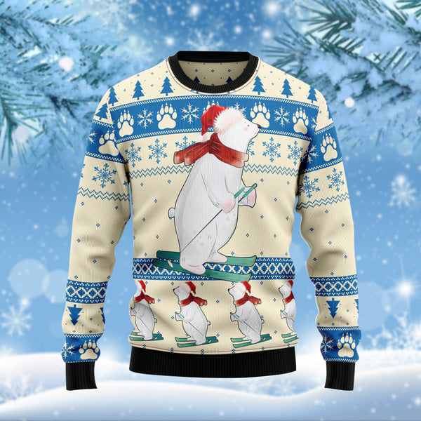 White Bear Funny Ugly Christmas Sweater For Men & Women Adult - Christmas Gifts