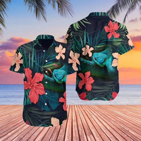 Tropical Snake Colorful Cool Design - Aloha Hawaiian Shirts For Men & For Women Couples - HAW1369