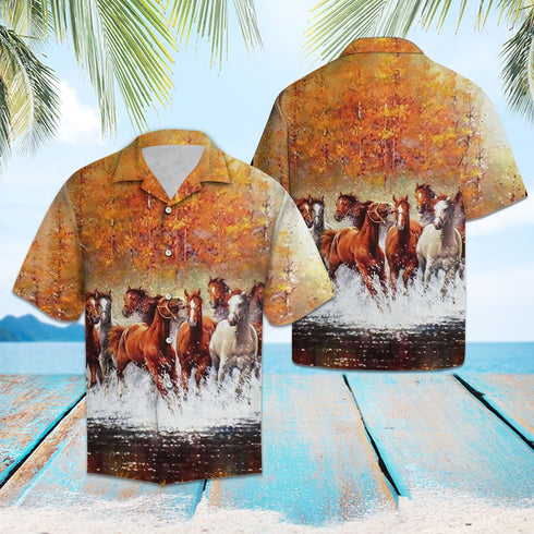 Horse Running Cool Design - Aloha Hawaiian Shirts For Men & For Women Couples - HAW1273