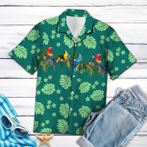Beautiful Parrot Forest Cool Design - Aloha Hawaiian Shirts For Men & For Women Couples - HAW1051