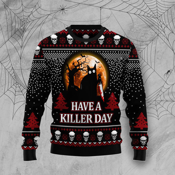 Halloween Horror Have A Killer Day Ugly Christmas Sweater For Men & Women Adult - Christmas Gifts