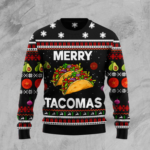 Merry Tacomas Funny Ugly Christmas Sweater For Men & Women Adult - Christmas Gifts