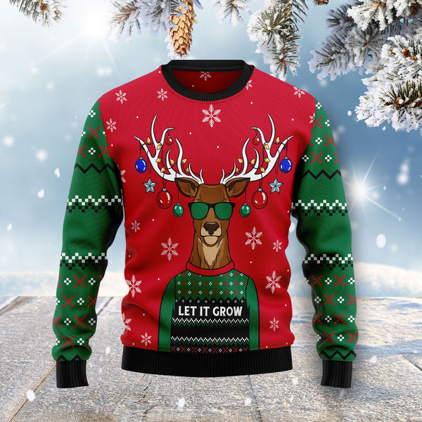 Let It Glow Deer Funny Ugly Christmas Sweater For Men & Women Adult - Christmas Gifts