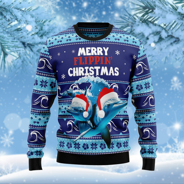 Merry Flippin's Christmas Funny Ugly Christmas Sweater For Men & Women Adult - Christmas Gifts