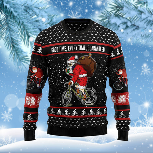 Santa Ride A Bike Funny Ugly Christmas Sweater For Men & Women Adult - Christmas Gifts