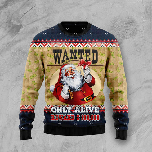 Satan Claus Wanted Only Alive Funny Ugly Christmas Sweater For Men & Women Adult - Christmas Gifts