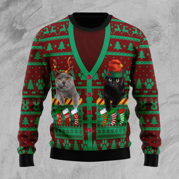 Cute Cats Funny Ugly Christmas Sweater For Men & Women Adult - Christmas Gifts