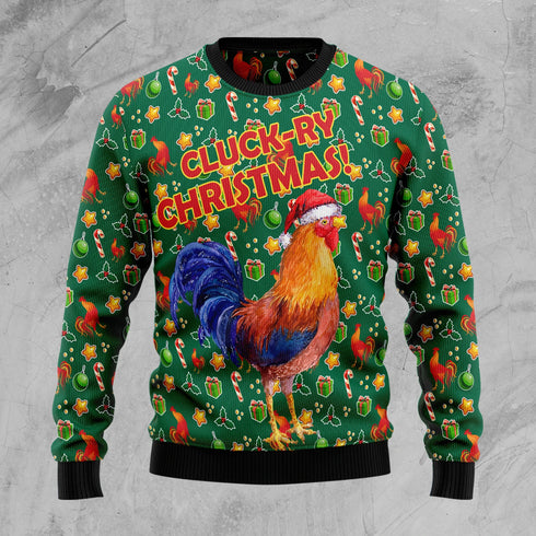 Cluck-ry Christmas Funny Ugly Christmas Sweater For Men & Women Adult - Christmas Gifts