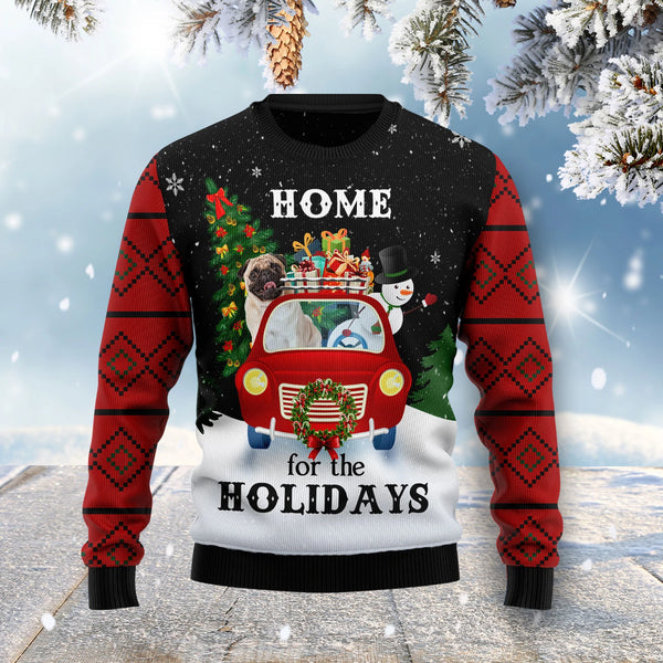 Merry Christmas Pug And Snowman Funny Ugly Christmas Sweater For Men & Women Adult - Christmas Gifts