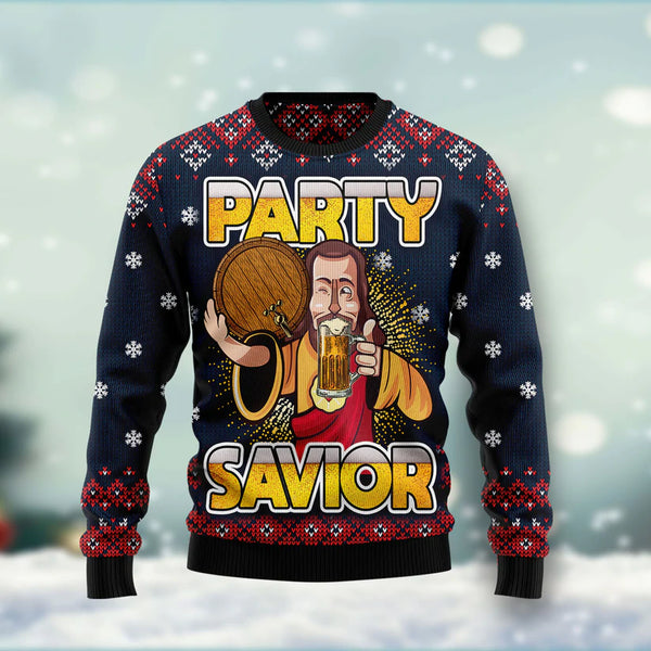Jesus Party Savior Funny Ugly Christmas Sweater For Men & Women Adult - Christmas Gifts