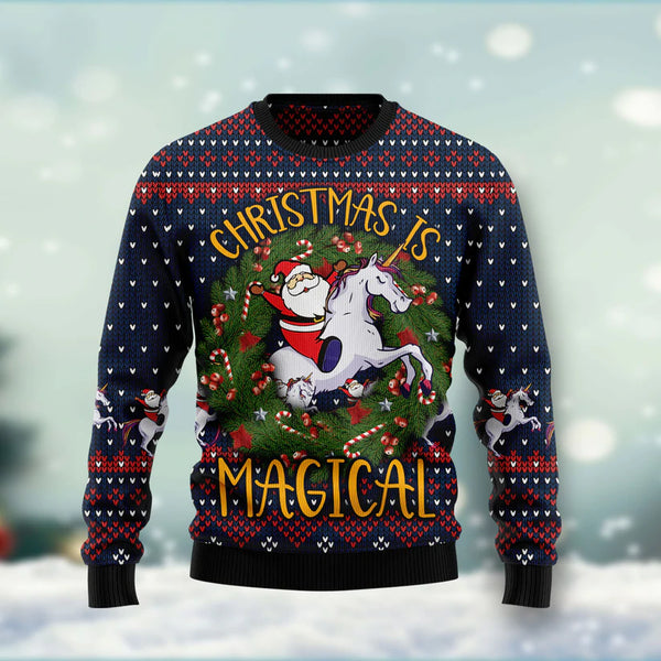 Unicorn Christmas Is Magical Funny Ugly Christmas Sweater For Men & Women Adult - Christmas Gifts