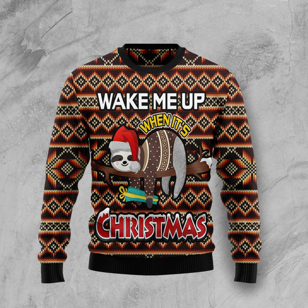 Sloth Wake Me Up When It's Christmas Funny Ugly Christmas Sweater For Men & Women Adult - Christmas Gifts
