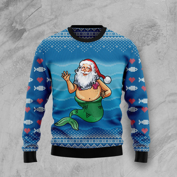 Satan Claus Mermaid Funny Ugly Christmas Sweater For Men & Women Adult - Christmas Gifts