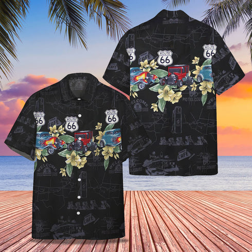 Route 66 Cool Design - Aloha Hawaiian Shirts For Men & For Women Couples - HAW1153