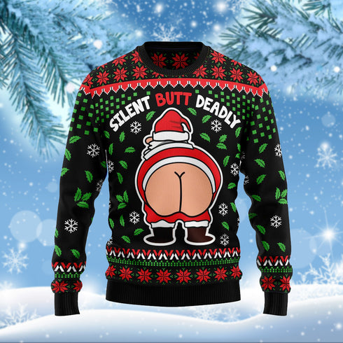 Santa Funny Ugly Christmas Sweater For Men & Women Adult - Christmas Gifts