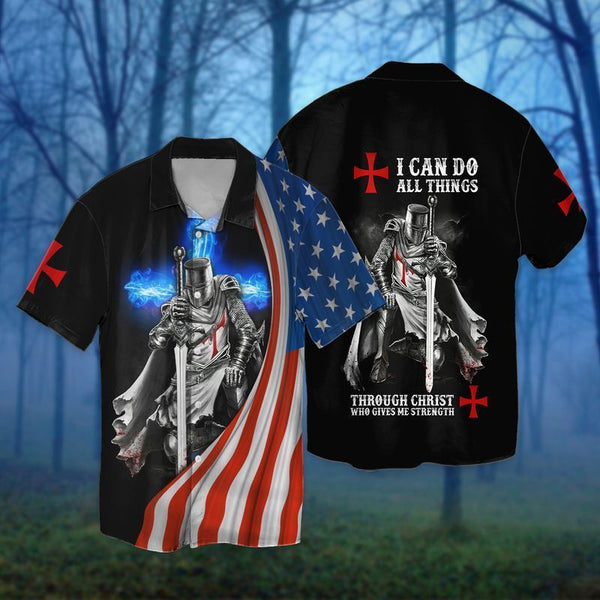 4th Of July American Flag Knight Templar Hawaiian Shirts - Cool Design