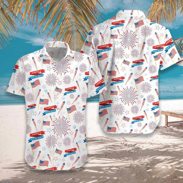 Funny Pattern 4th Of July Independence Day Memorial Day - Aloha Hawaiian Shirts For Men & For Women Couples - HAW1396