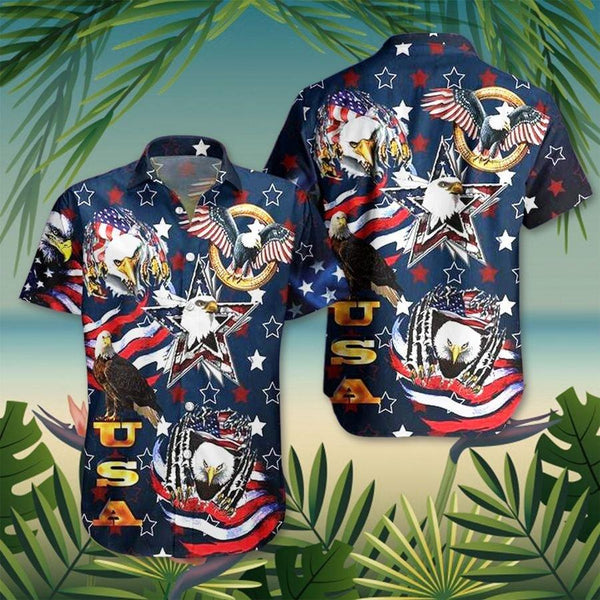 US Eagle 4th Of July Independence Day Memorial Day - Aloha Hawaiian Shirts For Men & For Women Couples - HAW1402