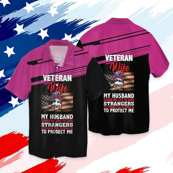 4th Of July Independence Day America Veteran Wife Cool Design - Aloha Hawaiian Shirts For Men & For Women