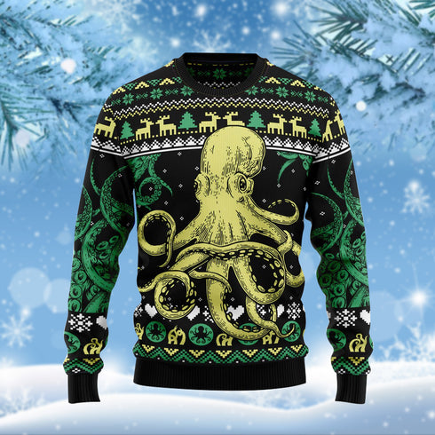 Octopus Funny Ugly Christmas Sweater For Men & Women Adult - Christmas Gifts