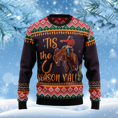 Rodeo Tis The Season Funny Ugly Christmas Sweater For Men & Women Adult - Christmas Gifts