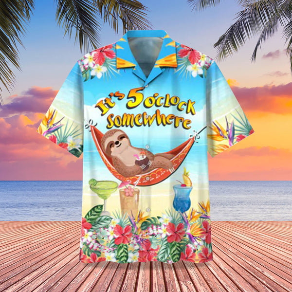 It's 5 O'clock Somewhere Cool Design - Aloha Hawaiian Shirts For Men & For Women Couples - HAW1147