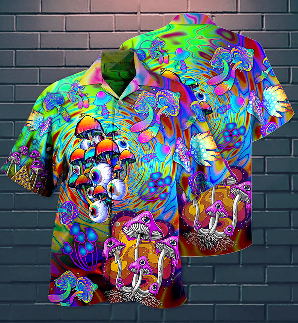 Hippie Mushroom Stay Trippy Little Hippie Cool Design Aloha Hawaiian Shirts For Men & For Women Couples - HAW1497