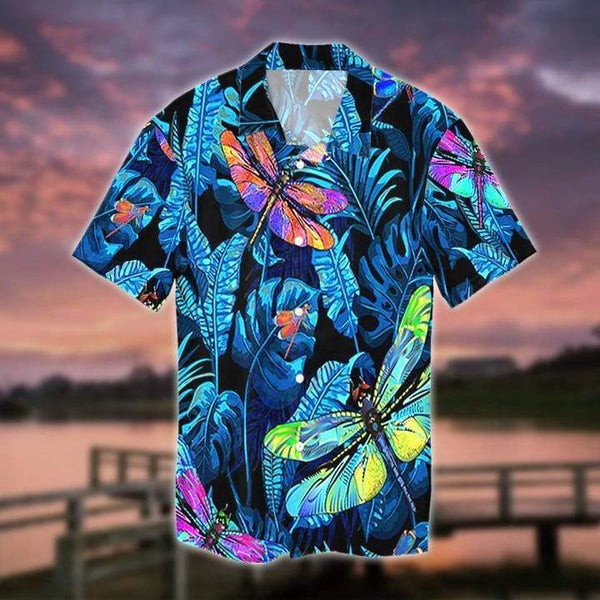Amazing Dragonfly Blue Cool Design - Aloha Hawaiian Shirts For Men & For Women Couples - HAW1032