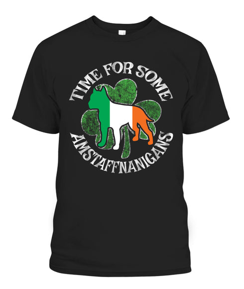 St. Patrick's Day Amstaff Terrier Dog Lovers Unisex T-shirt For Men & For Women R1154