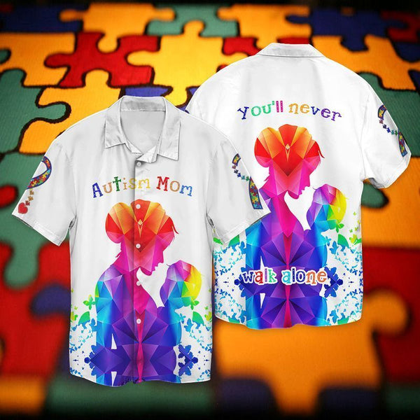 Autism Awareness Autism Mom Cool Design - Aloha Hawaiian Shirts For Mom - HAW1102