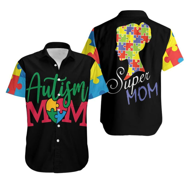 Autism Awareness Gifts for Mom Hawaiian Shirt - Funny Aloha Hawaiian Shirts For Women - Mother's Day