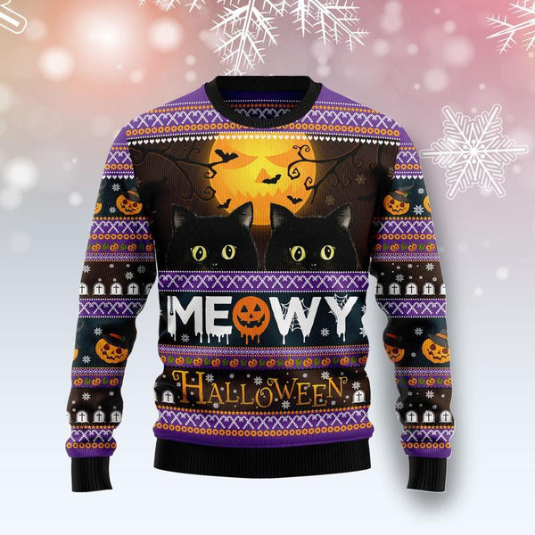 Halloween Black Cats Ugly Christmas Sweater For Men & Women Adult - Christmas Gifts