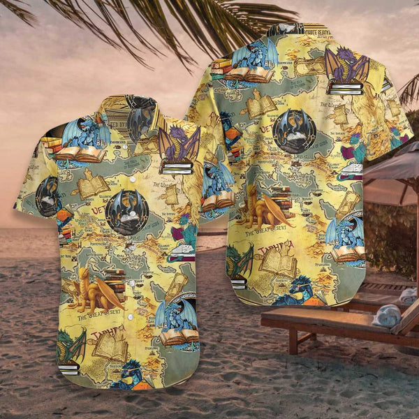 Dragon and Books Aloha Cool Design - Aloha Hawaiian Shirts For Men & For Women Couples - HAW1085