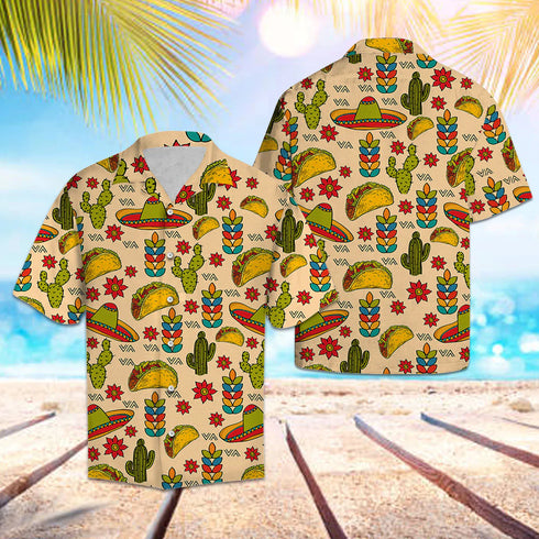 Summer Cactus Tacos Bell Custom Cool Design - Aloha Hawaiian Shirts For Men & For Women Couples - HAW1167