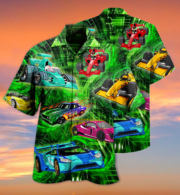 Green Cars - Aloha Hawaiian Shirts For Men & For Women Couples - HAW1332
