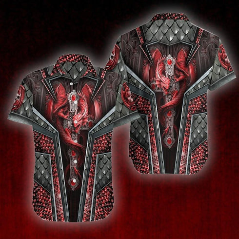 Red Dragon Aloha Cool Design - Aloha Hawaiian Shirts For Men & For Women Couples - HAW1083