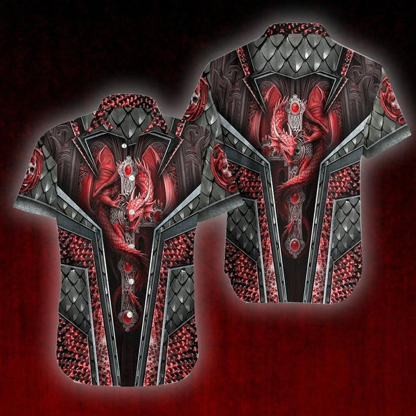 Red Dragon Aloha Cool Design - Aloha Hawaiian Shirts For Men & For Women Couples - HAW1083