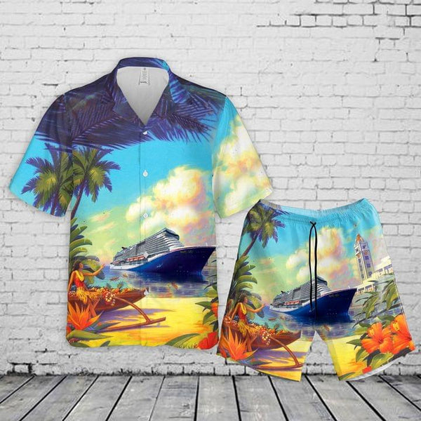 Cruises Ship Mardi Gras Cool Design Hawaiian Shirt Set For Men - HS1007