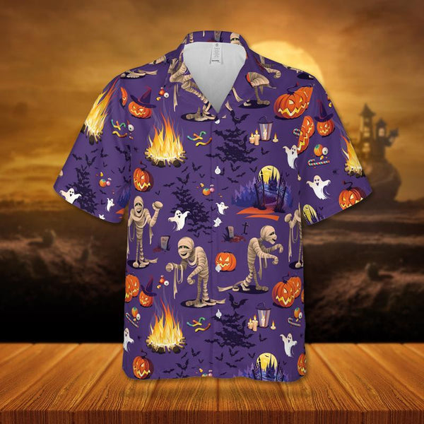 Halloween Curse Of The Mummy - Aloha Hawaiian Shirts For Men & For Women Couples - HAW1468