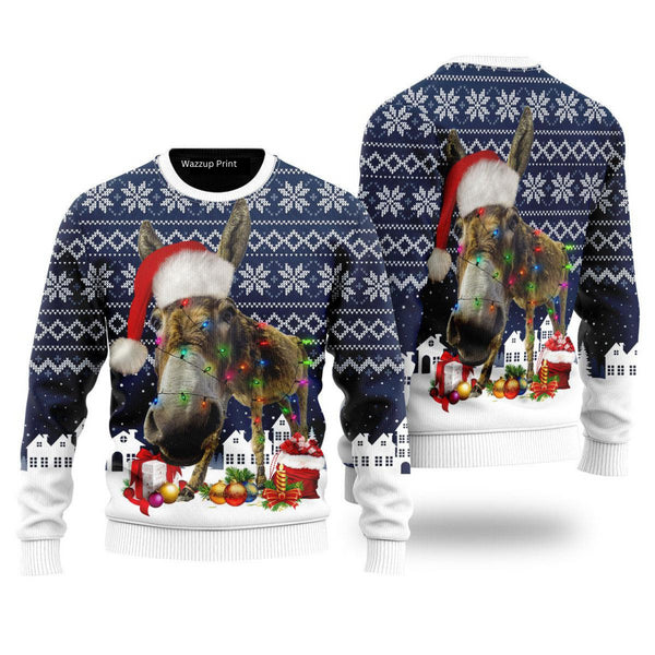 Donkey Cute Funny Ugly Christmas Sweater For Men & Women Adult - Christmas Gifts