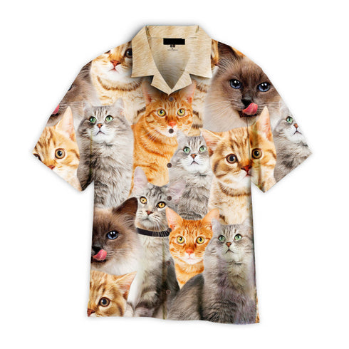 Cute Kitten Cool Design - Aloha Hawaiian Shirts For Men & For Women Couples - Gift for Cat Lovers