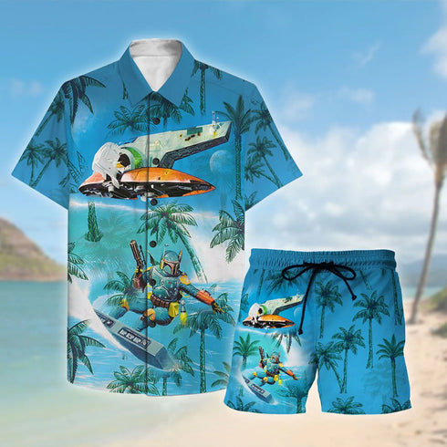 Dadalorian Surfing Cool Design Hawaiian Shirt For Men - HS1021