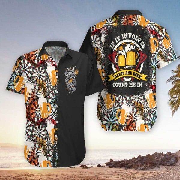 Funny Darts and Beer Custom Cool Design - Aloha Hawaiian Shirts For Men & For Women Couples - HAW1165