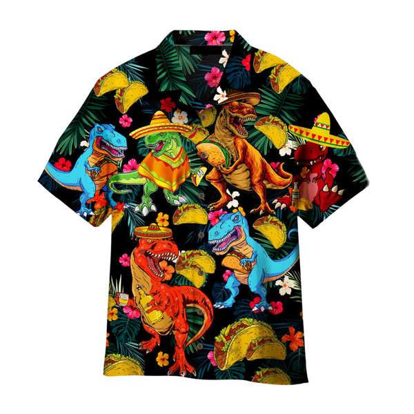 Dinosaur Love Tacos Funny Hawaiian Shirt - Cool Hawaiian Shirts For Men & For Women