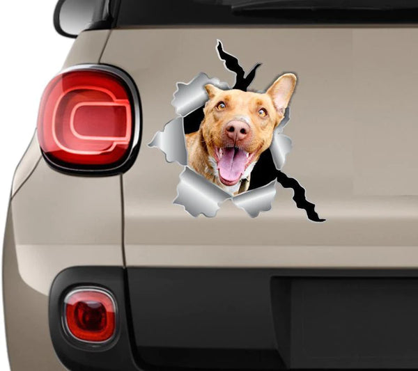 Dog Lover Bumper Cracked Car Decal Sticker - Waterproof - PVC Vinyl - S1025