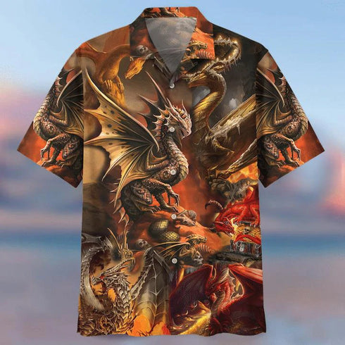 Dragon and Skull Aloha Cool Design - Aloha Hawaiian Shirts For Men & For Women Couples - HAW1079